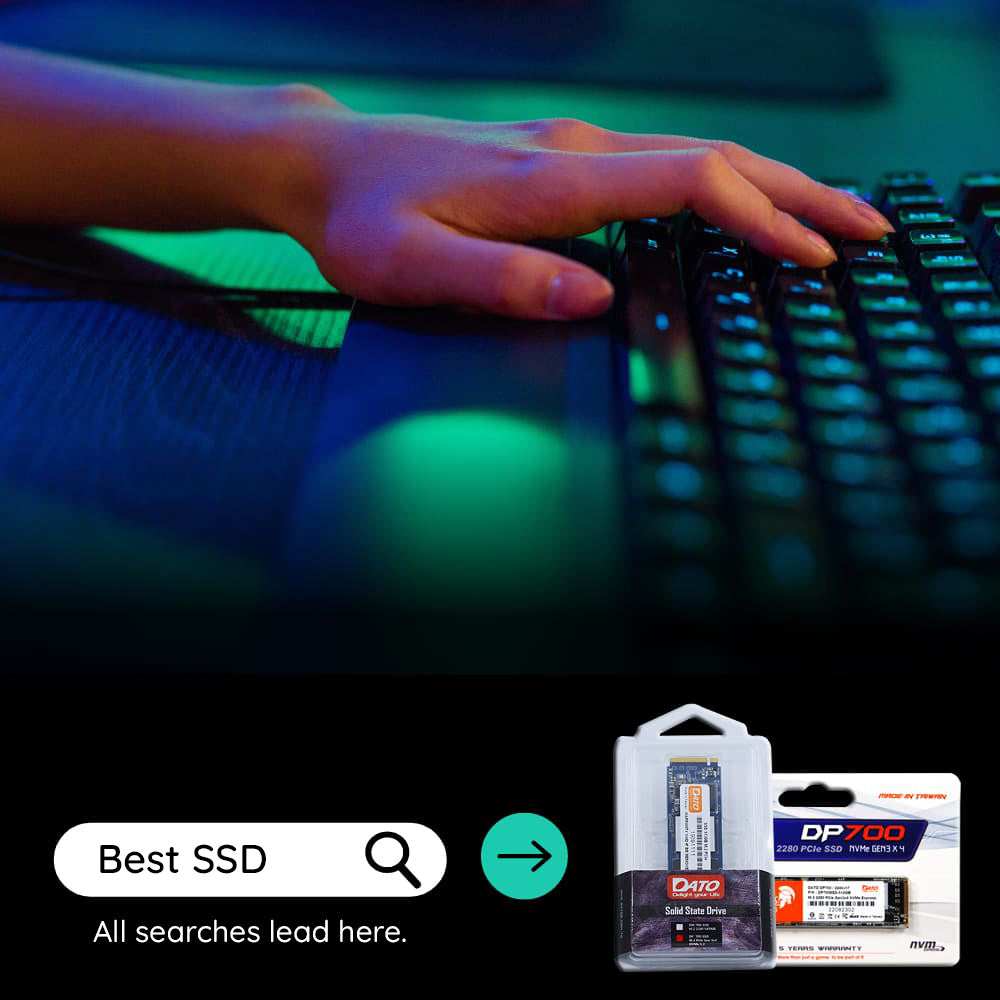 Solid State Drive (SSD) Dato, NVME M.2 2280, PCIe, 1TB, Черен DP580-1TB