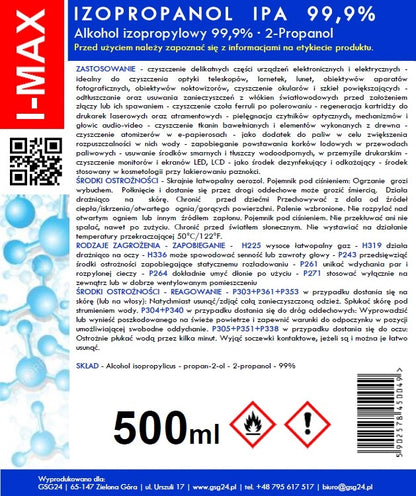Спрей за почистване с изопропилов алкохол GSG24 I-Max, 500ml