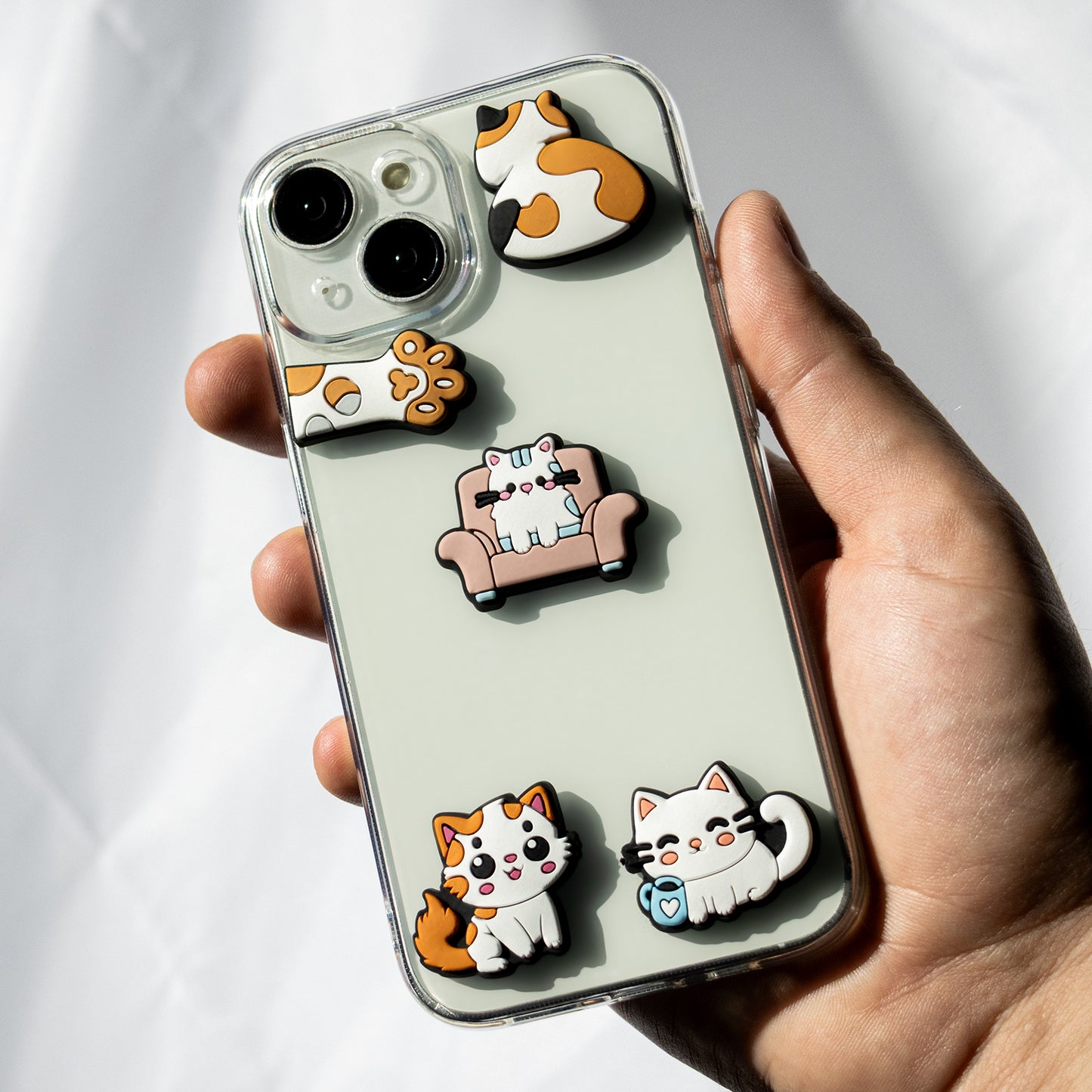 3D OEM стикер Cat за калъф за телефон / таблет, комплект от 5 броя, многоцветен