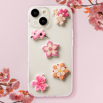 3D стикер OEM Pink Blossom за калъф за телефон / таблет, комплект от 5 броя, многоцветен