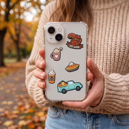 3D стикери OEM Pumpkin Spice за калъф за телефон/таблет, комплект от 5 броя, многоцветни
