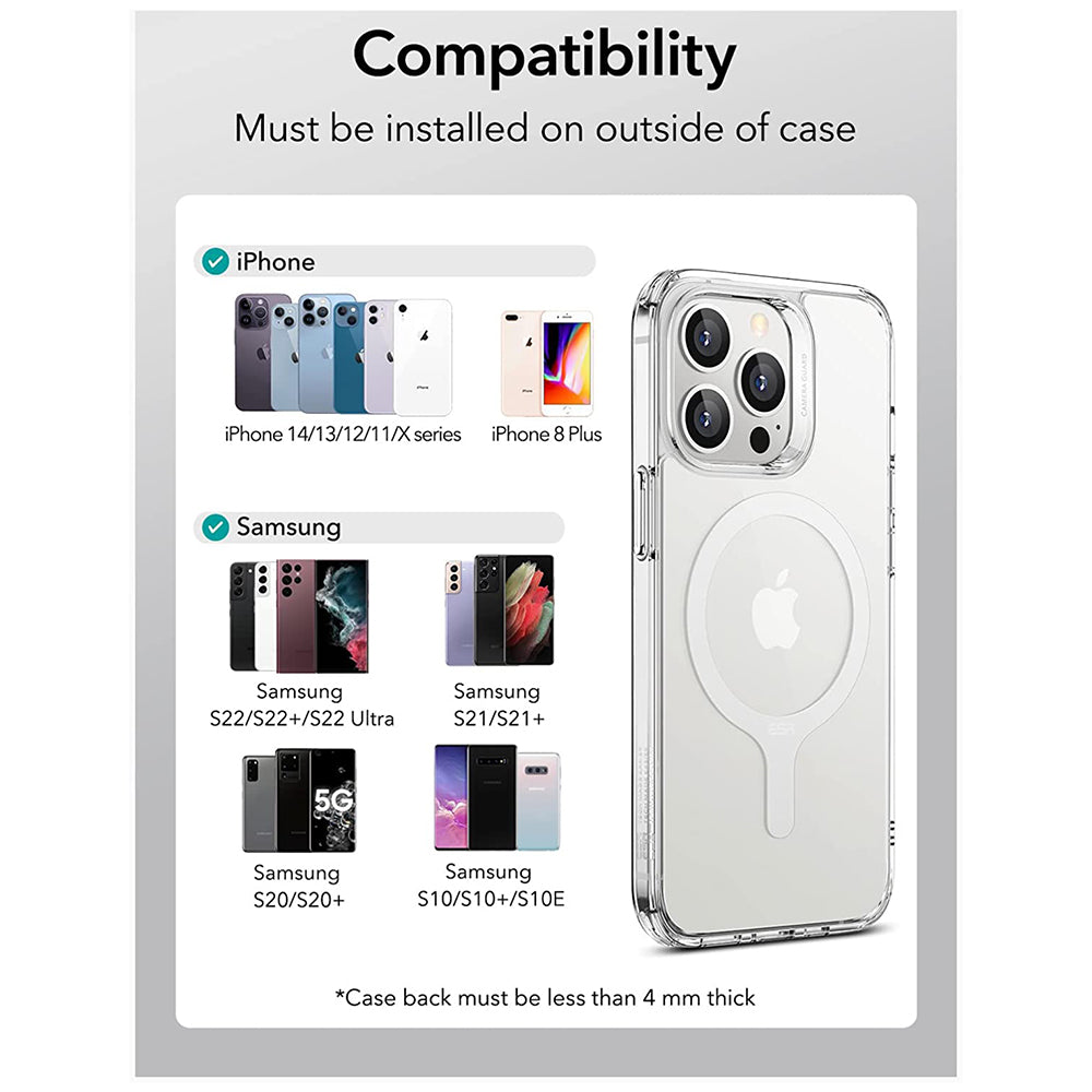 Метален стикер ESR HaloLock, Комплект 2 броя, Бял