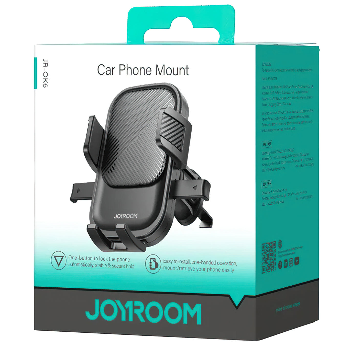 Автомобилен държач Joyroom JR-OK6 Vent, 4.7inch - 6.8inch, Черен