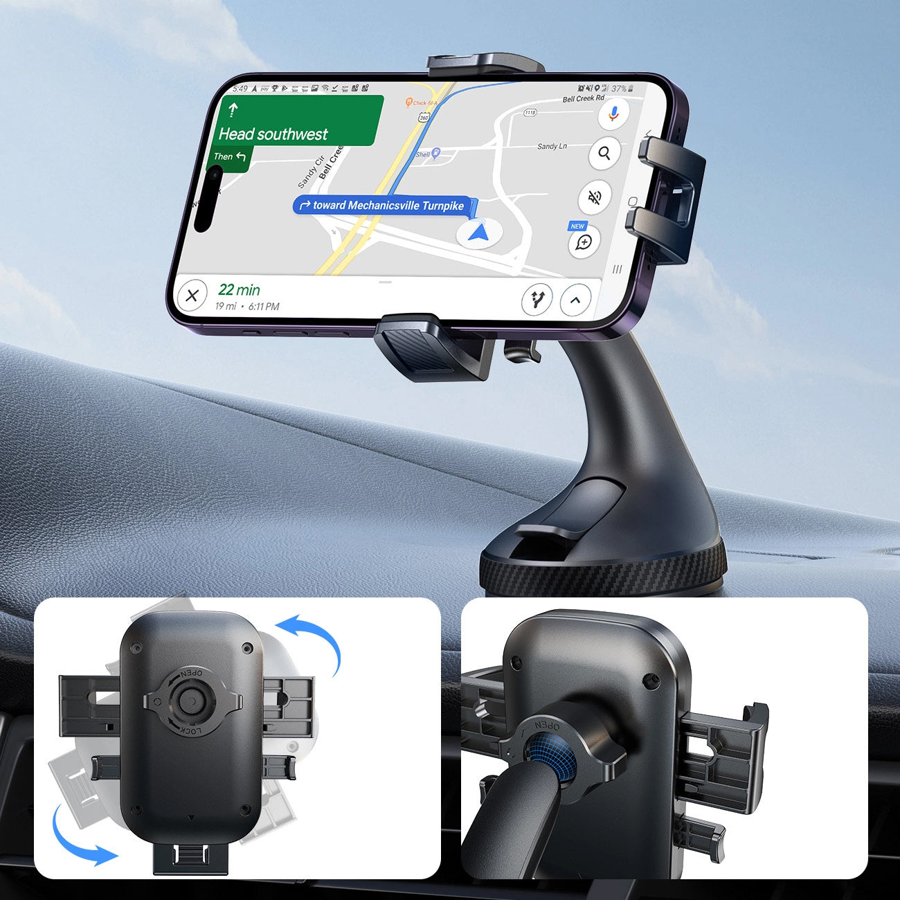 Автомобилен държач Joyroom JR-OK6 Dash, 4.7 инча - 6.8 инча, Черен