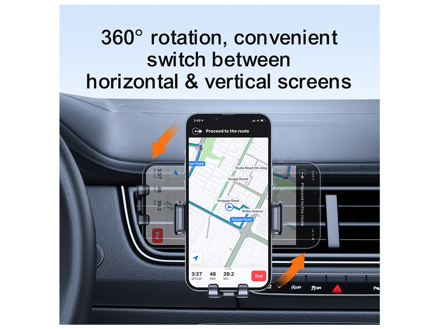 Автомобилен държач Joyroom JR-ZS283 Vent, 4.7inch - 6.7inch, Черен