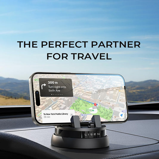 Автомобилен държач Lisen за телефон / таблет с дебелина 6mm - 13mm, Черен YL0224060015