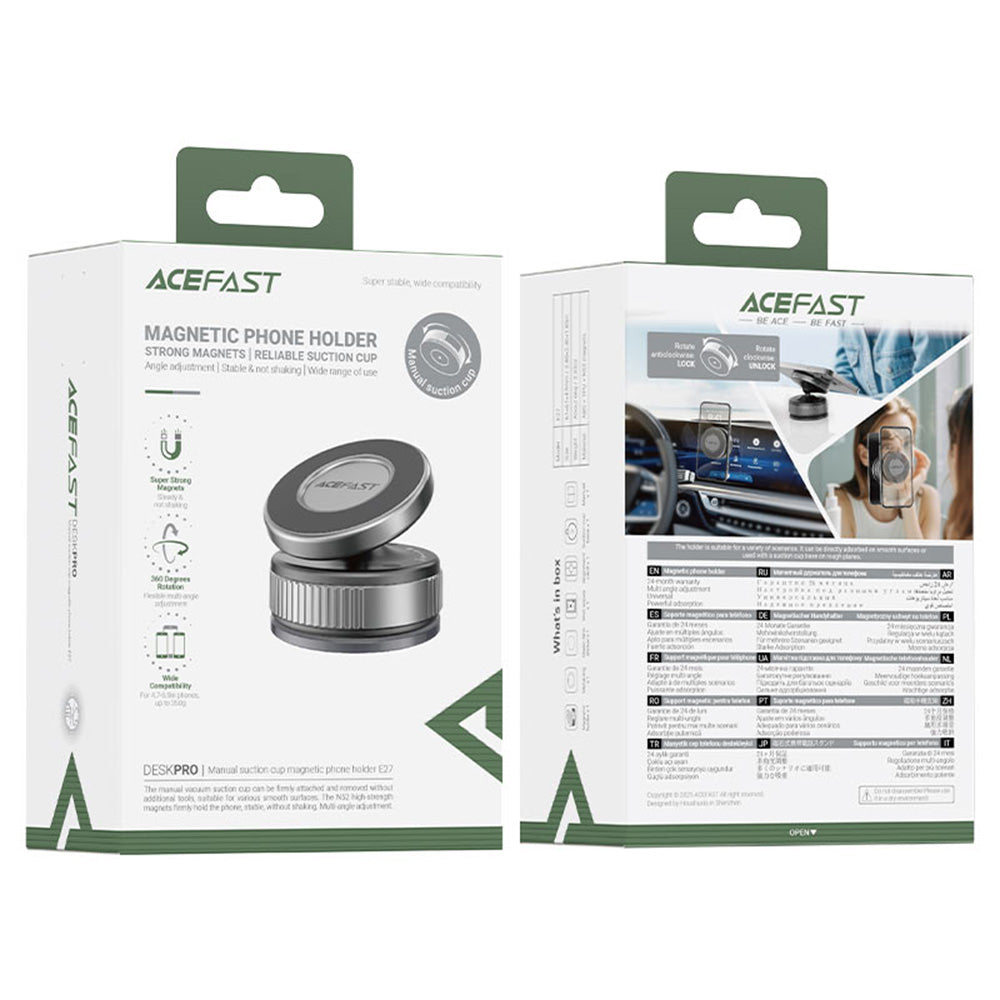 Магнитна стойка за кола Acefast E27, Универсална, Сива