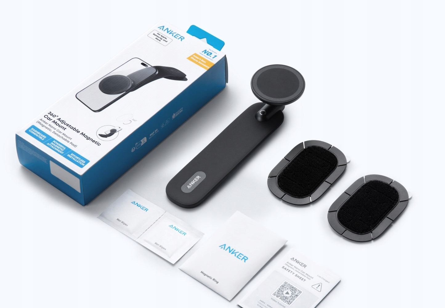 Магнитна стойка за кола Anker Nano, Универсална, Черна A9110H11