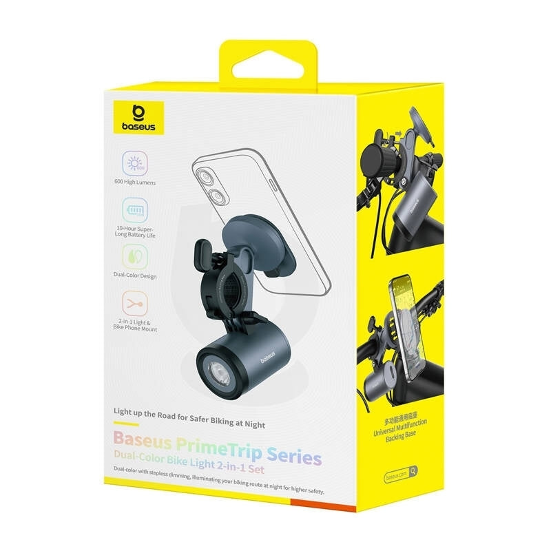 Baseus PrimeTrip Bicycle Mount with Flashlight, Universal, Black C12569000121-00