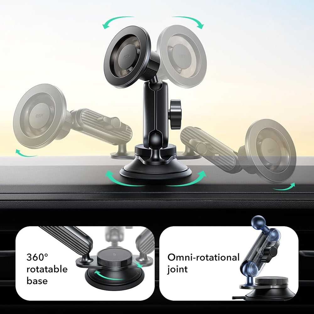 Магнитна стойка за кола ESR OmniLock Dash, Универсална, Черна