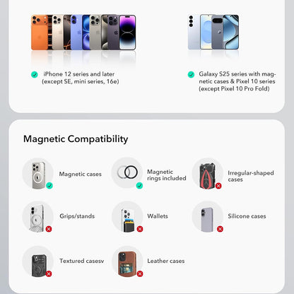 Магнитна стойка за кола ESR OmniLock Dash, Универсална, Черна