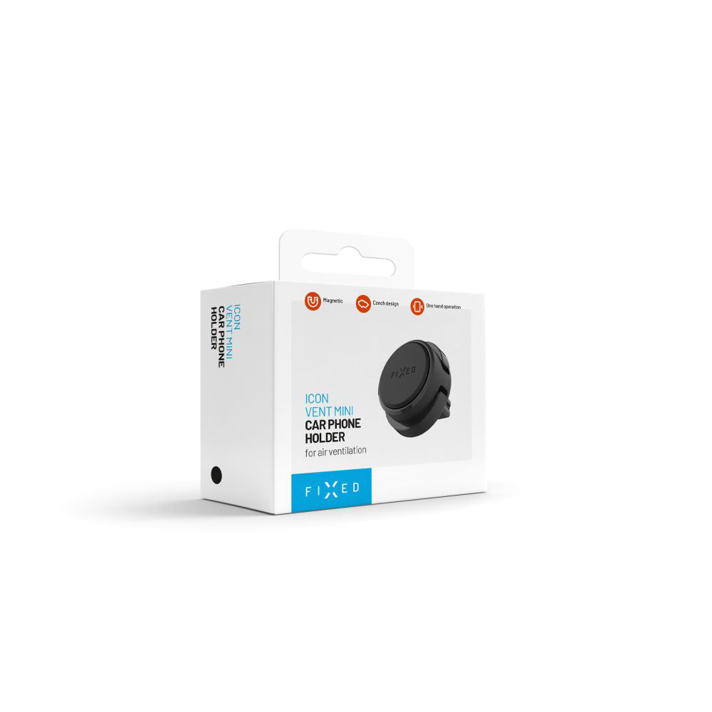 Автомобилен магнитен държач Fixed Icon Vent Mini, Универсален, Черен