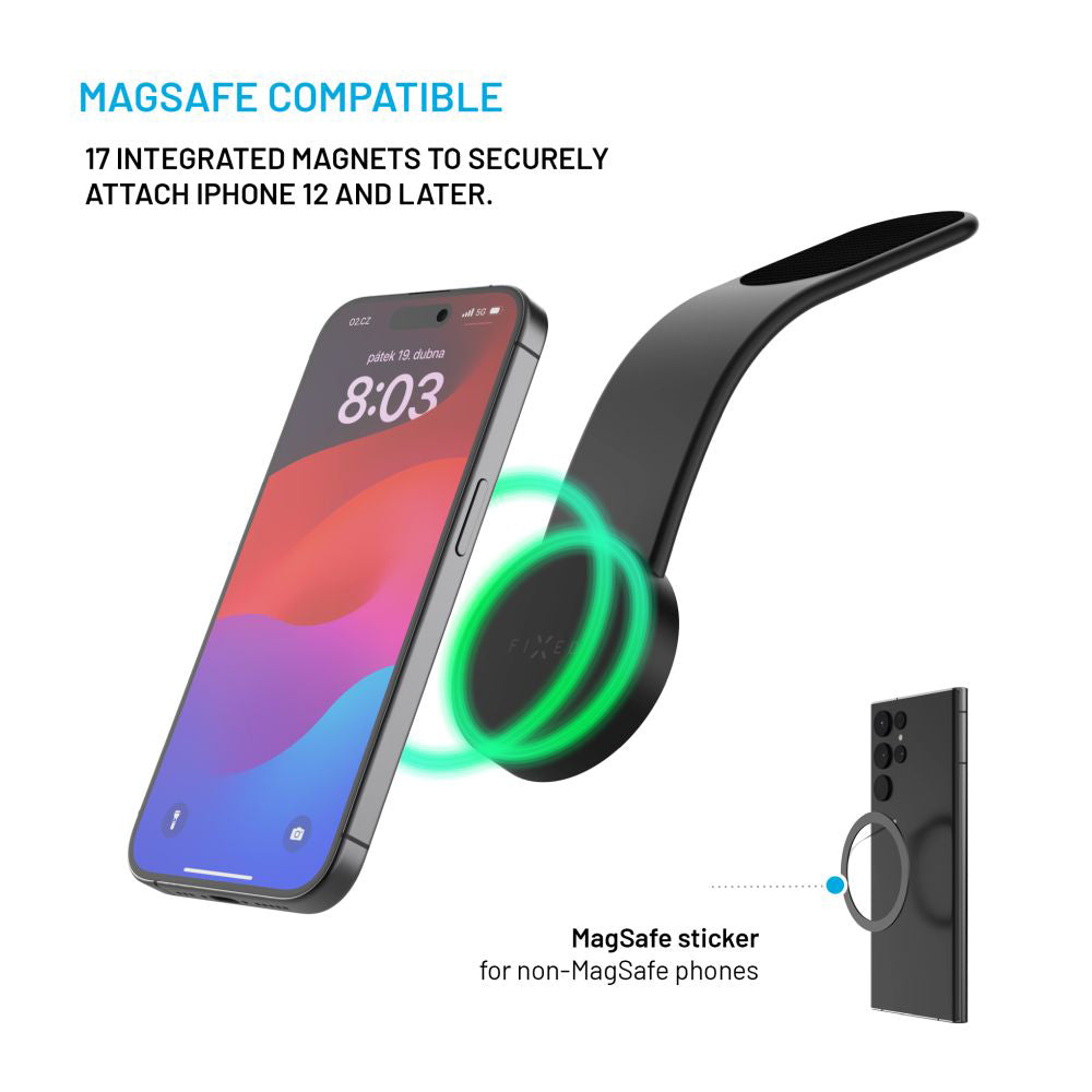 Магнитна стойка за автомобил Fixed Mag Floppy, Универсална, Черна