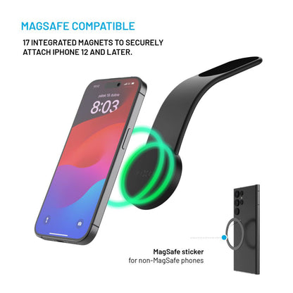 Магнитна стойка за автомобил Fixed Mag Floppy, Универсална, Черна