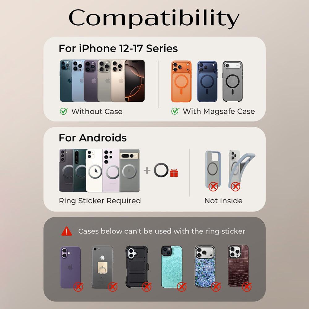 Магнитна стойка за кола Lisen A690, Универсална, Сива