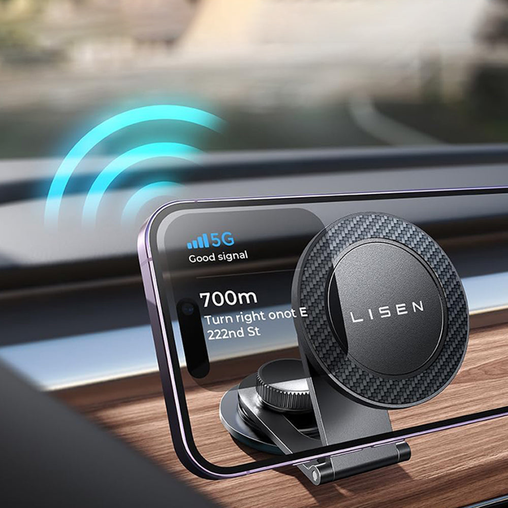 Магнитна стойка за кола Lisen, Универсална, Черна YL0223050002