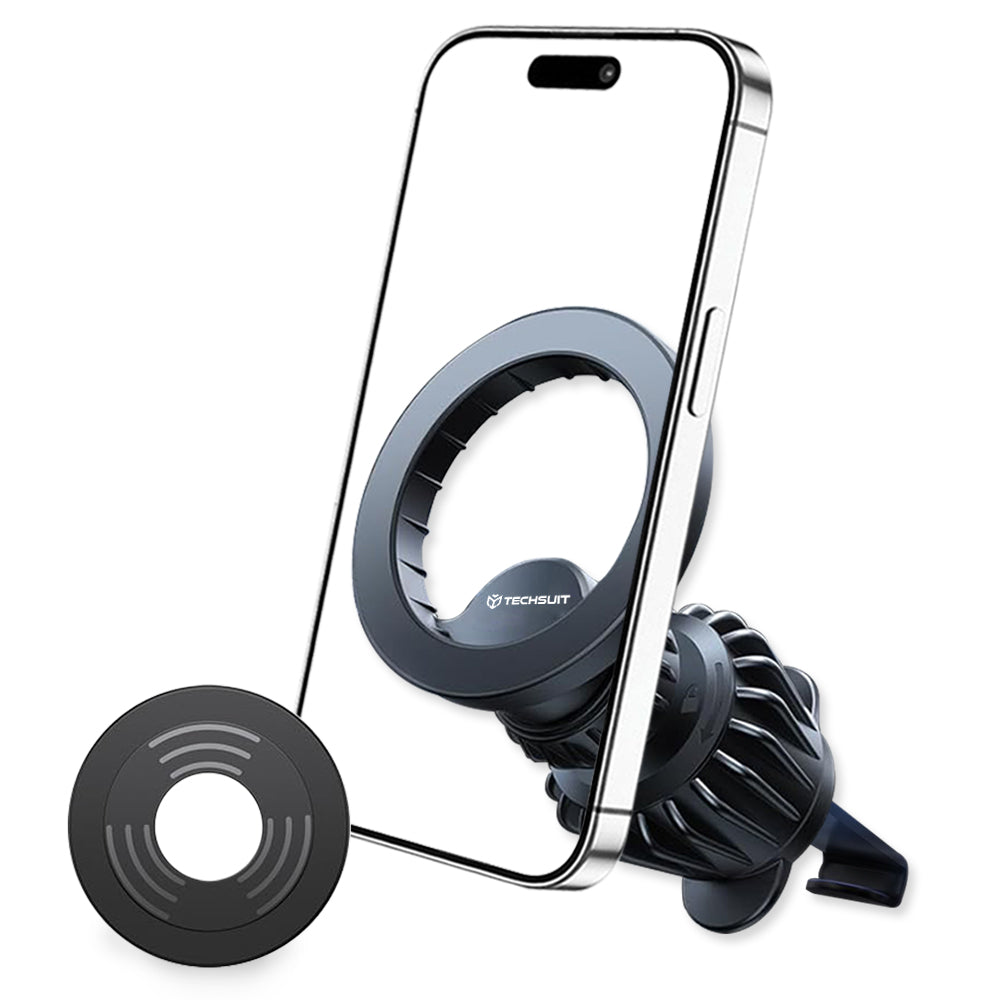 Магнитна стойка за автомобил Techsuit S1, Универсална, Черна