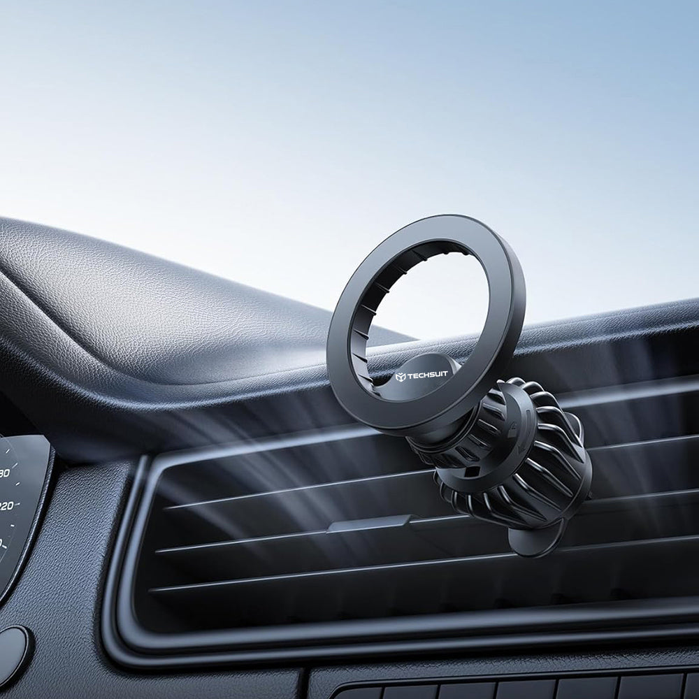 Магнитна стойка за автомобил Techsuit S1, Универсална, Черна