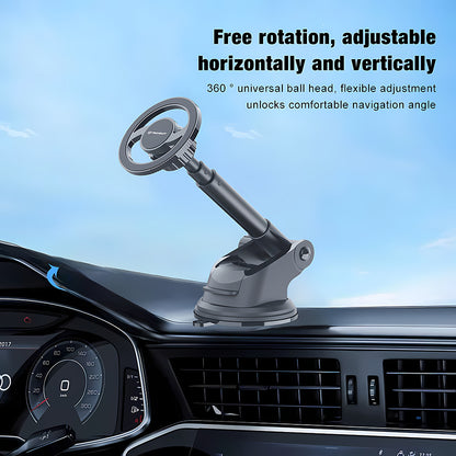 Магнитна стойка за автомобил Techsuit S12, Универсална, Черна