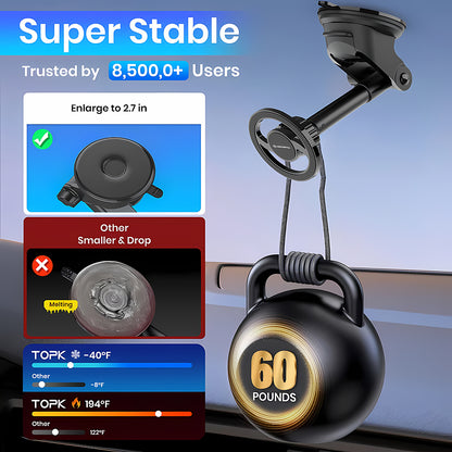 Магнитна стойка за автомобил Techsuit S12, Универсална, Черна