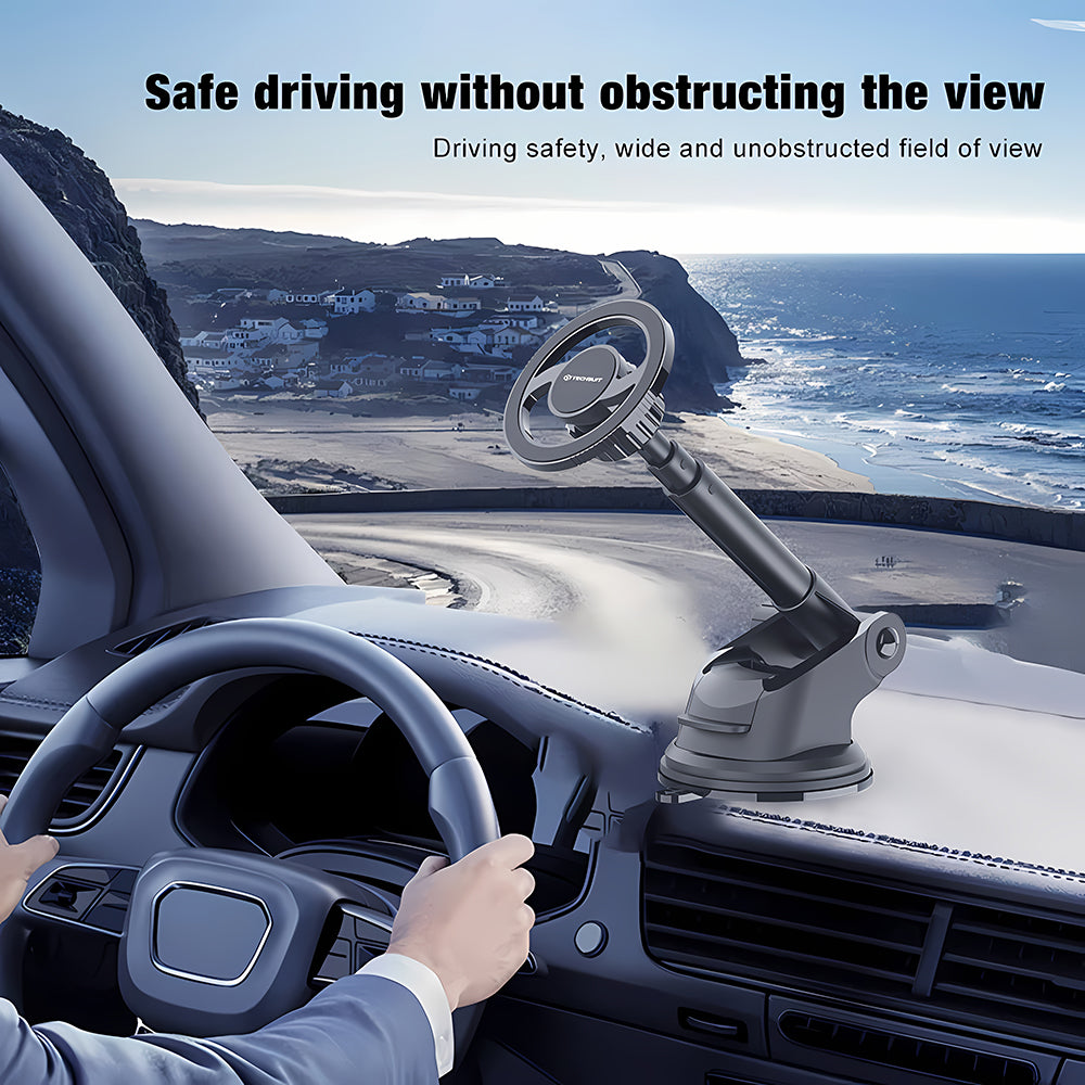 Магнитна стойка за автомобил Techsuit S12, Универсална, Черна