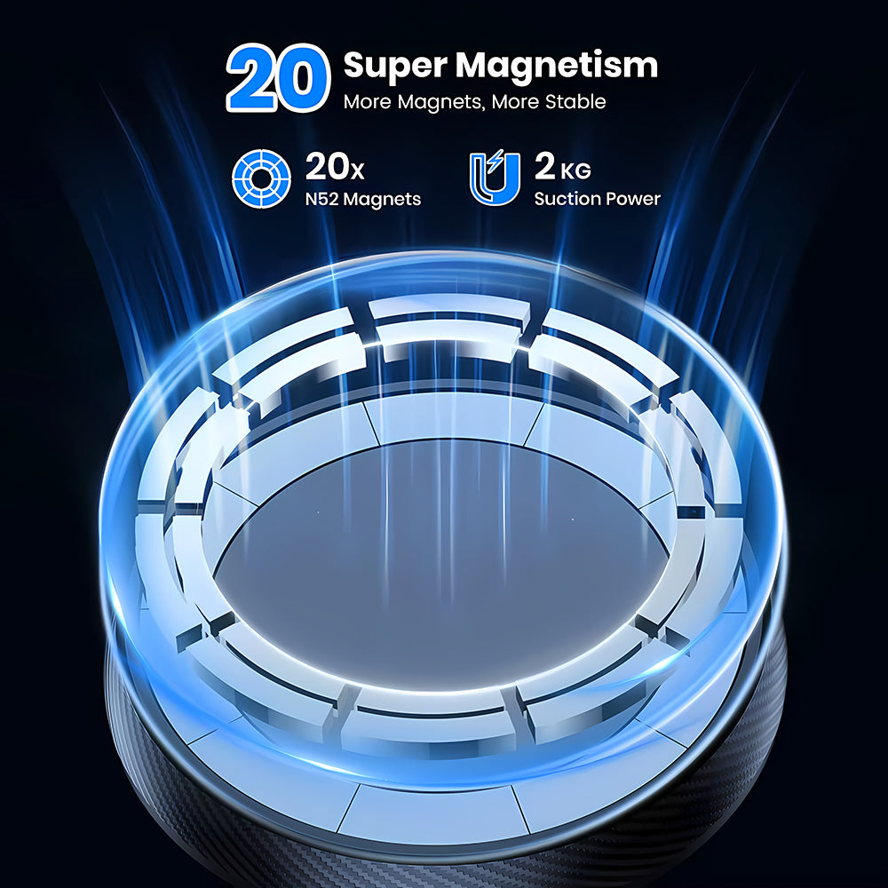 Магнитна стойка за автомобил Techsuit S12, Универсална, Черна