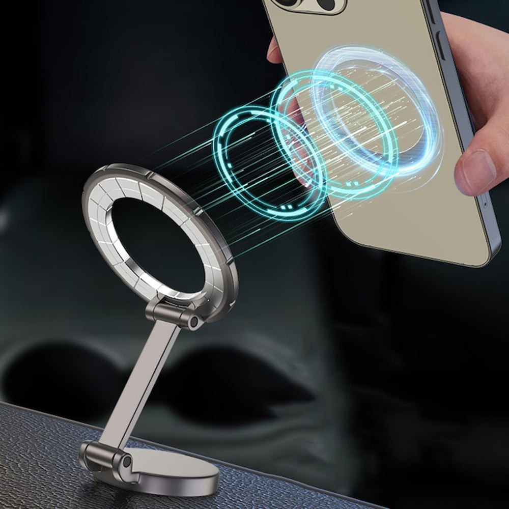 Магнитна стойка за автомобил Techsuit S13, Универсална, Сива