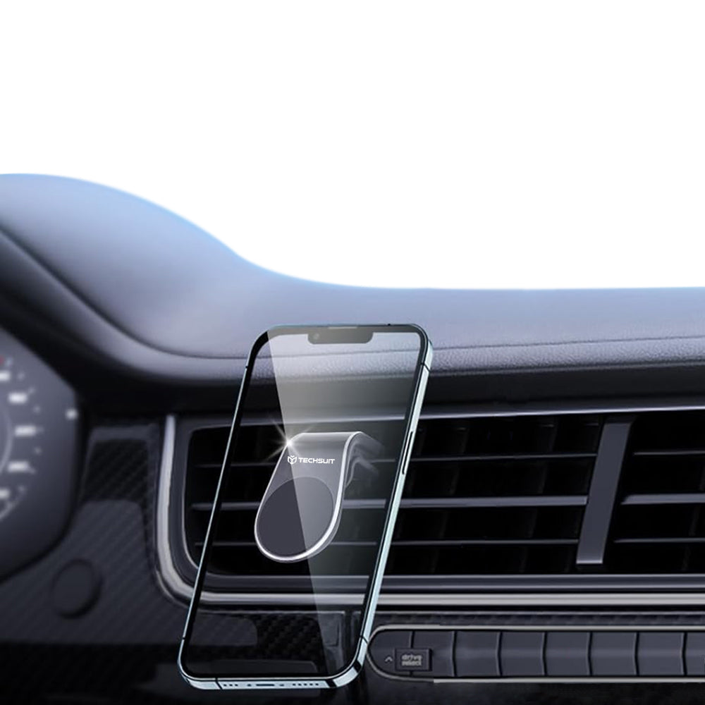 Магнитна стойка за автомобил Techsuit S7, Универсална, Сребриста