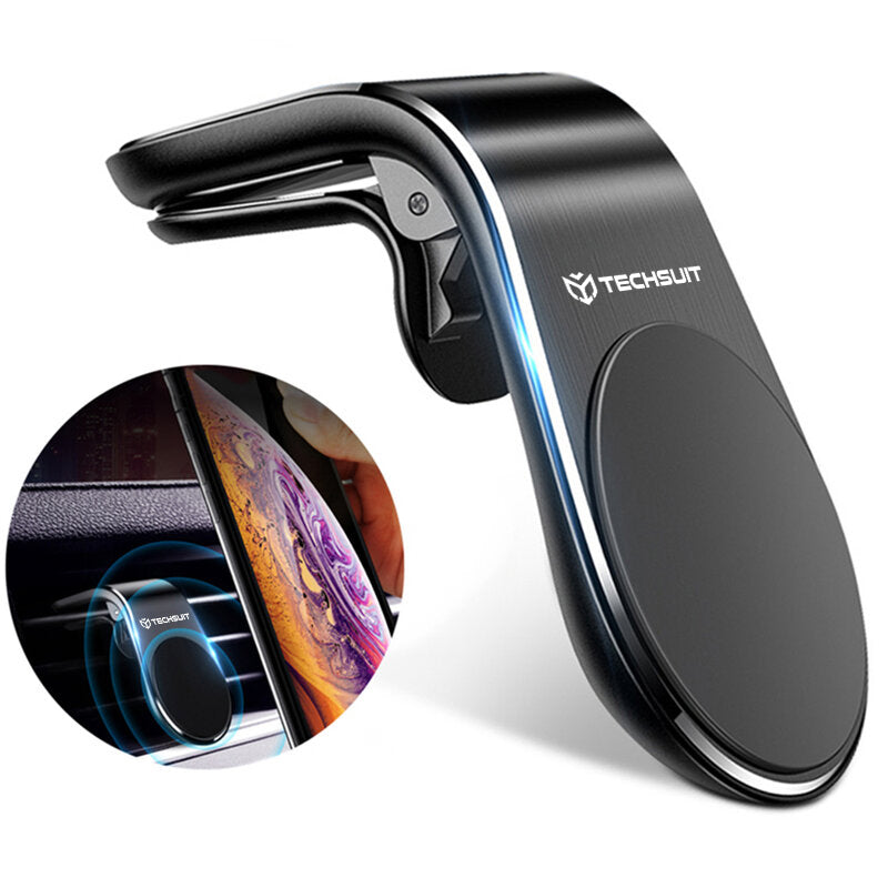 Магнитна стойка за автомобил Techsuit S7, Универсална, Сребриста