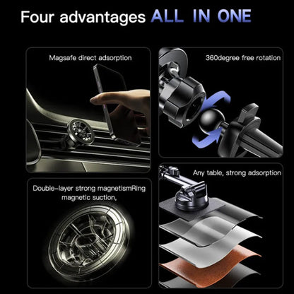 Магнитна стойка за автомобил Yesido C158, Универсална, Черна