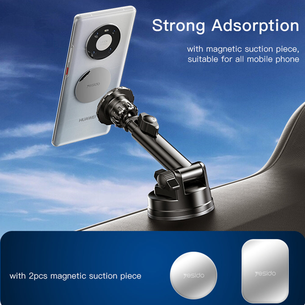 Магнитна стойка за кола Yesido C160, Универсална, Черна