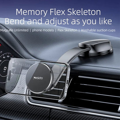 Магнитна стойка за кола Yesido C176, Универсална, Черна