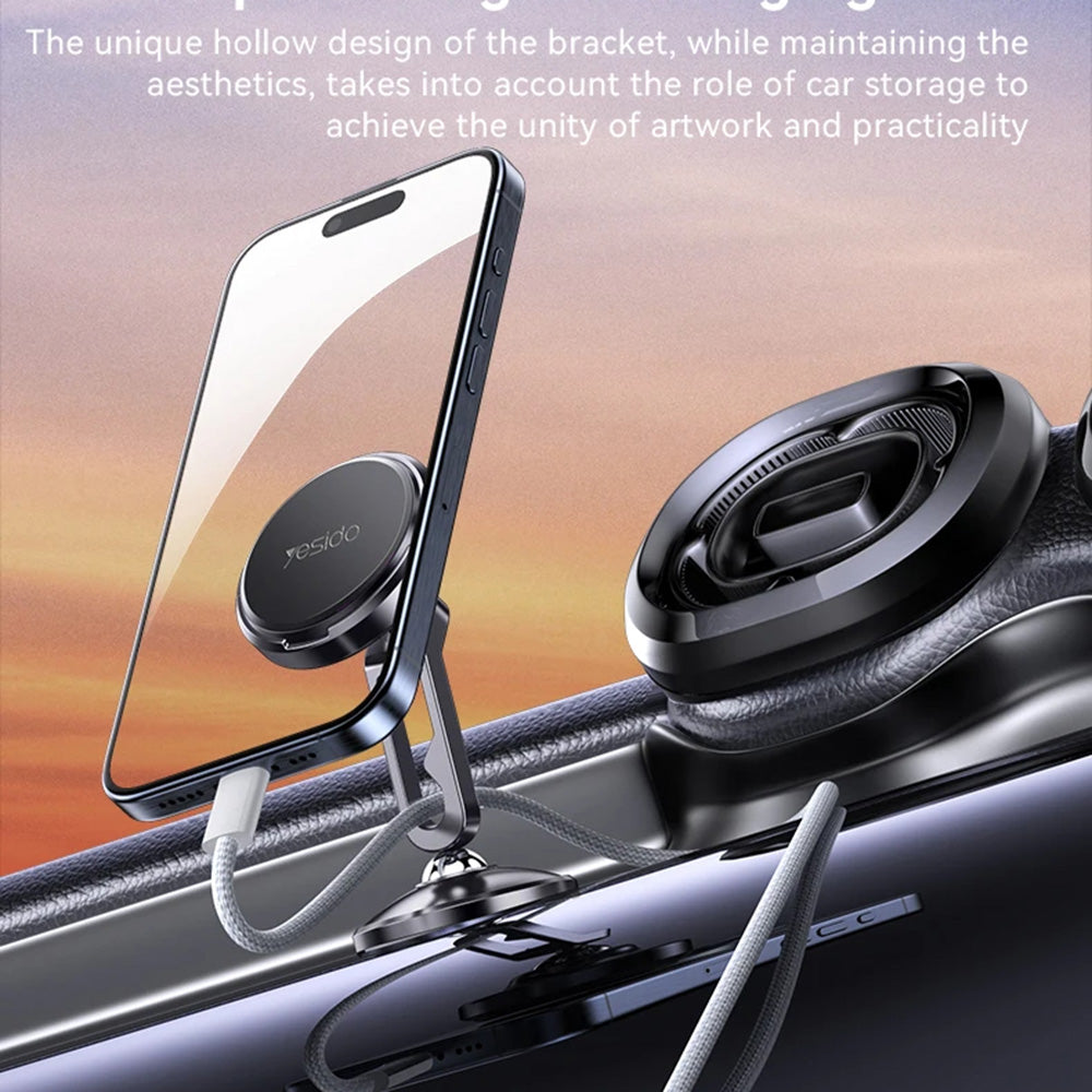 Магнитна стойка за кола Yesido C210, Универсална, Черна