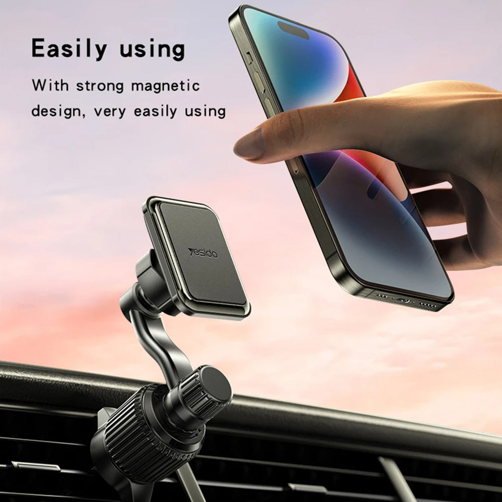 Магнитна стойка за кола Yesido C244, Универсална, Черна