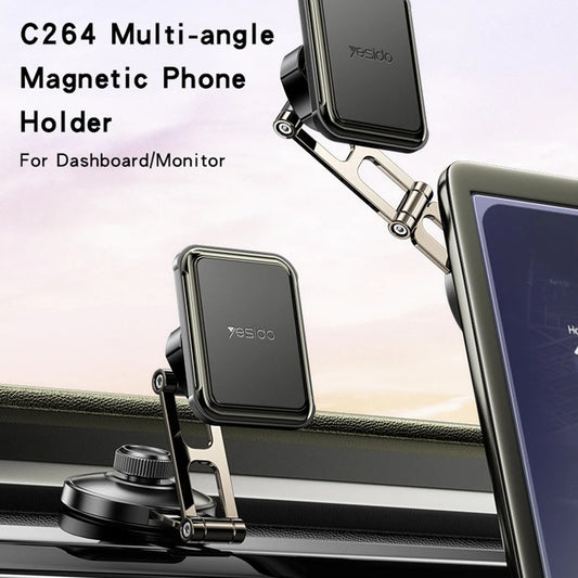 Магнитна стойка за кола Yesido C264, Универсална, Черна