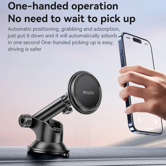 Магнитна стойка за кола Yesido C269, Универсална, Черна