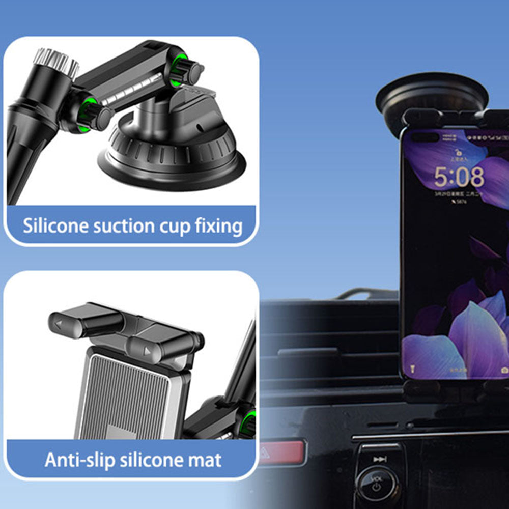 Автомобилен държач Techsuit ST1 за телефон / таблет, 4.7 инча - 12.9 инча, черен