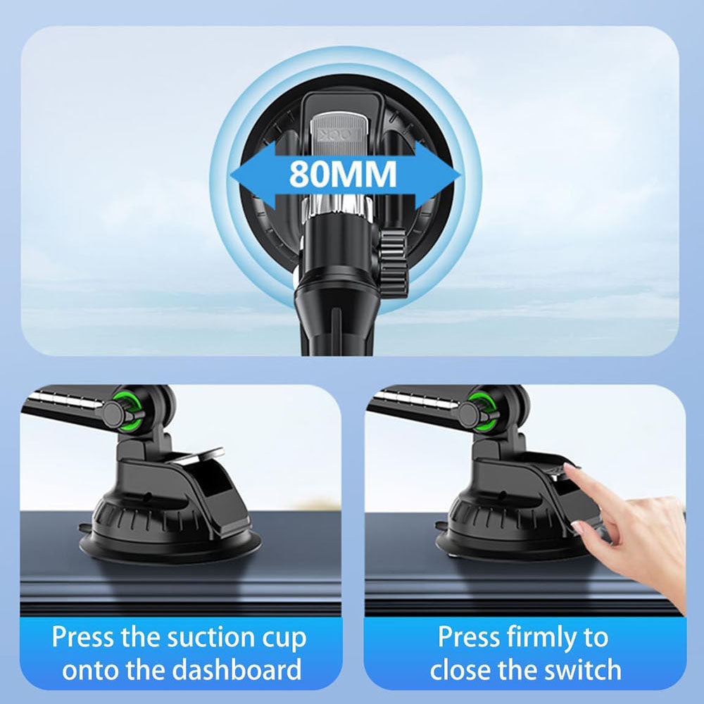 Автомобилен държач Techsuit ST1 за телефон / таблет, 4.7 инча - 12.9 инча, черен