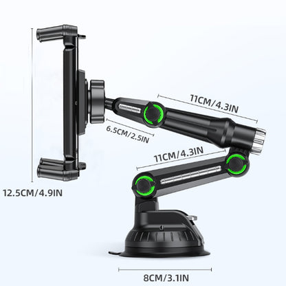Автомобилен държач Techsuit ST1 за телефон / таблет, 4.7 инча - 12.9 инча, черен