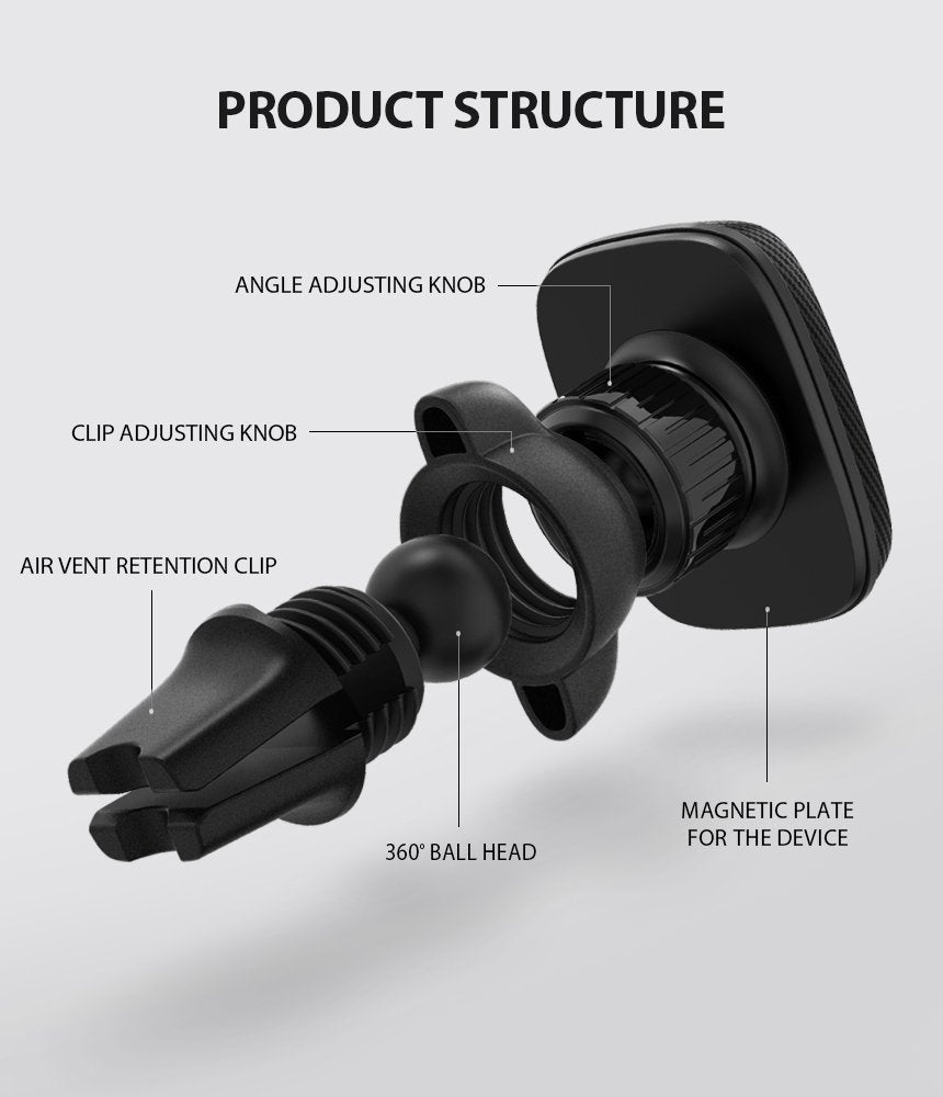 Магнитна автомобилна стойка Ringke Power Clip, универсална, черна