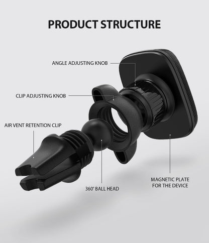 Магнитна автомобилна стойка Ringke Power Clip, универсална, черна