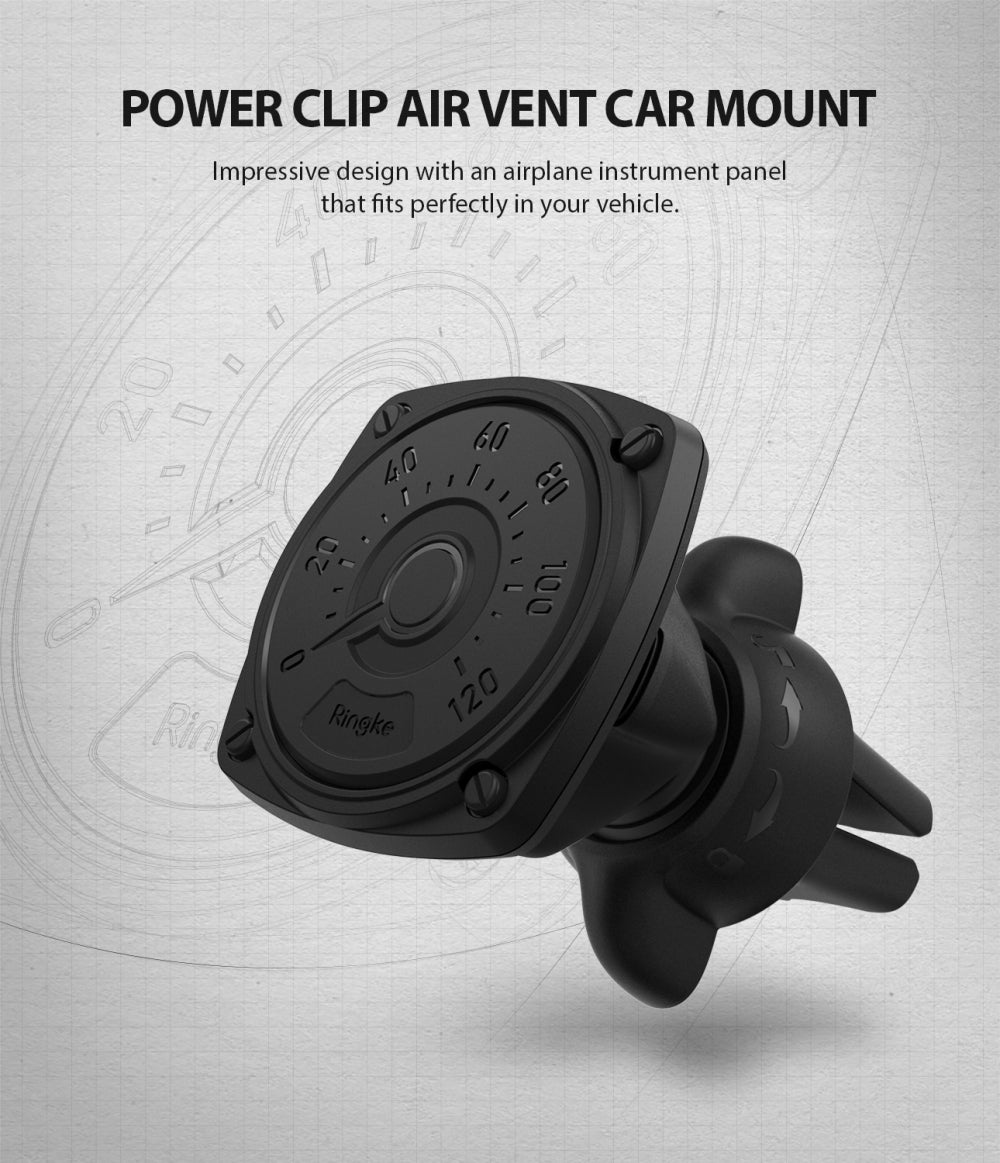 Магнитна автомобилна стойка Ringke Power Clip, универсална, черна