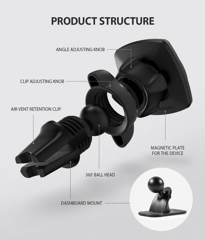 Магнитна автомобилна стойка Ringke Power Clip, универсална, черна