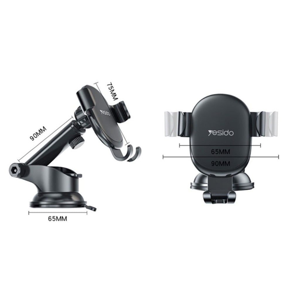 Автомобилна стойка Yesido C120, 4 инча - 6.5 инча, Черна