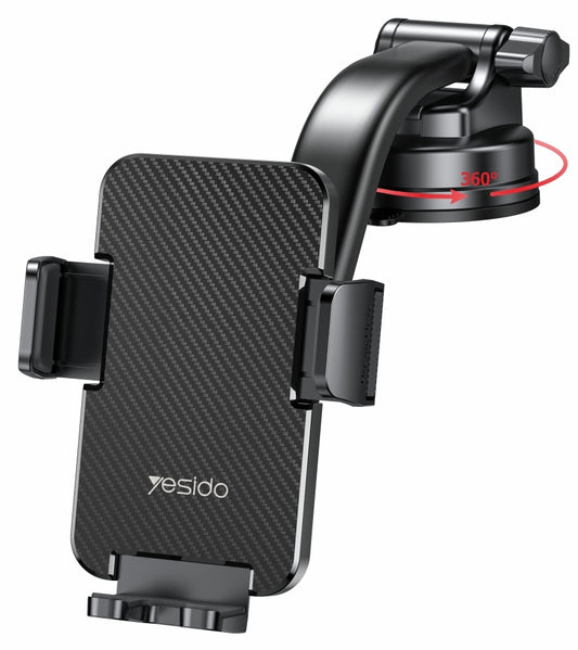Автомобилен държач Yesido C172, 4 инча - 7 инча, Черен