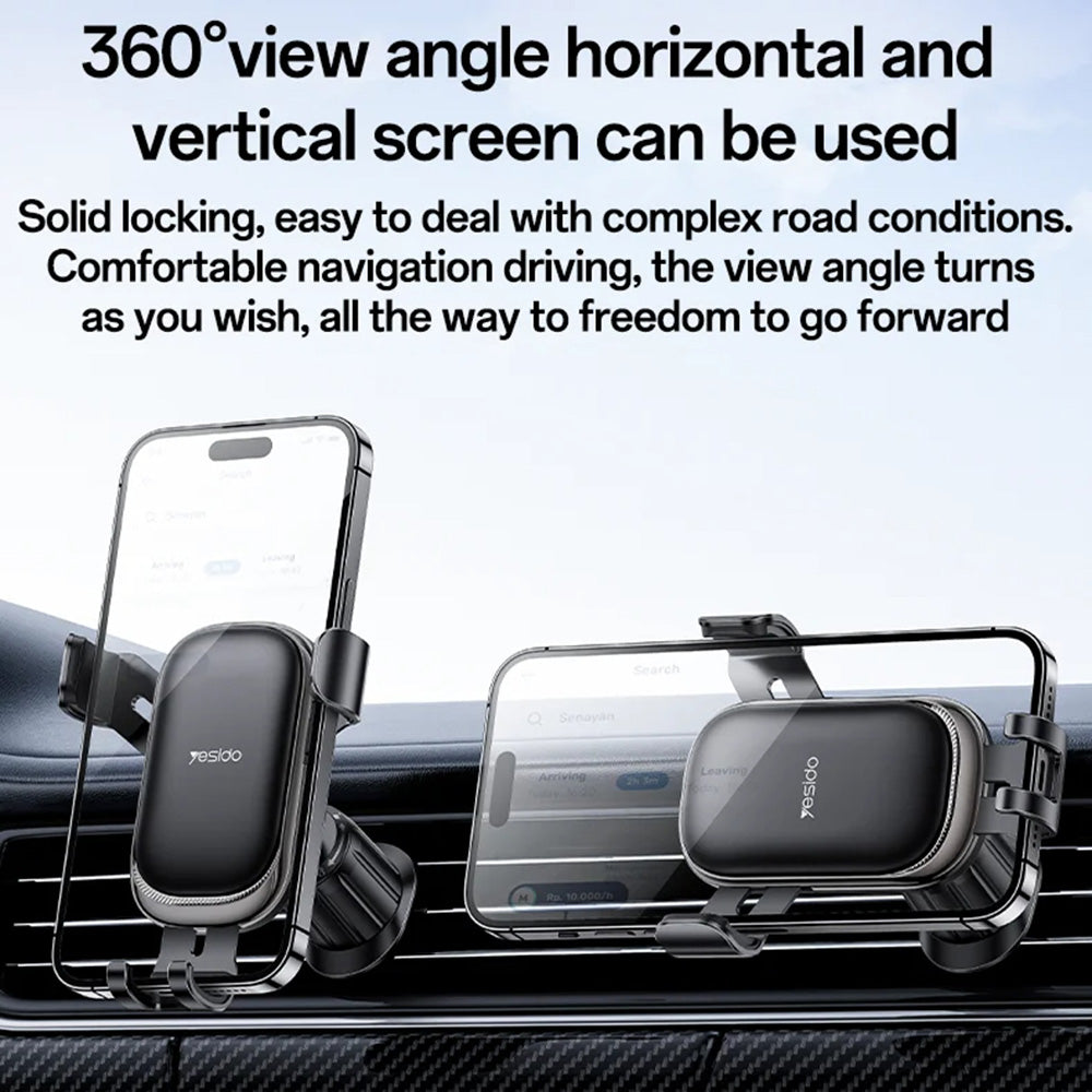 Автомобилна стойка Yesido C247, 4.7inch - 7.2inch, Черен