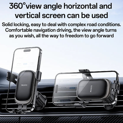 Автомобилна стойка Yesido C247, 4.7inch - 7.2inch, Черен