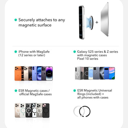 Подложка за пръстен ESR HaloLock, Универсална, Черна