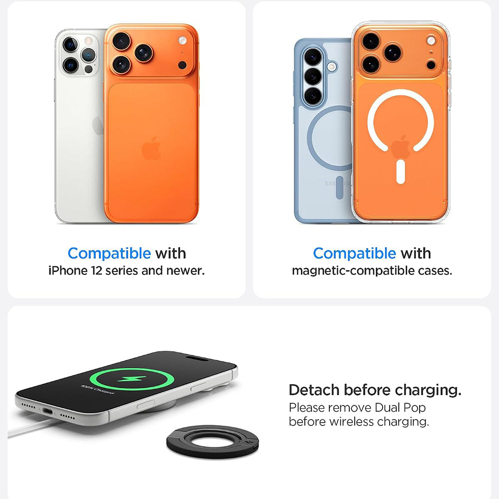 Държач пръстен Spigen Dual Pop Mag S, универсален, сив AMP11736