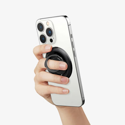 Стойка пръстен Spigen O-Mag OM100 Carbon, универсална, черна AMP05505